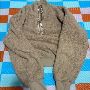 Sonoma Tan Sherpa Jacket with Gold Zipper